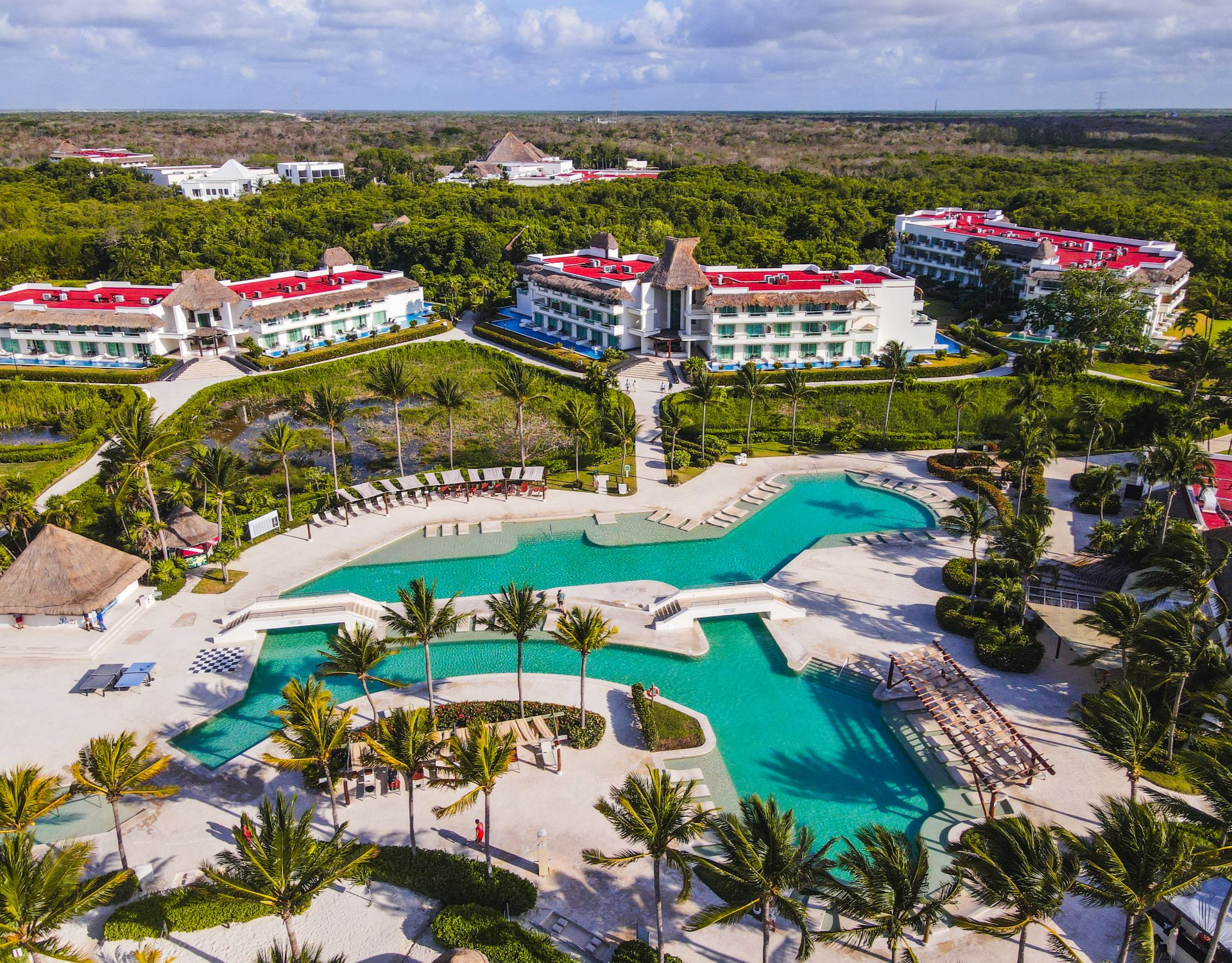 an aerial image of the resort
