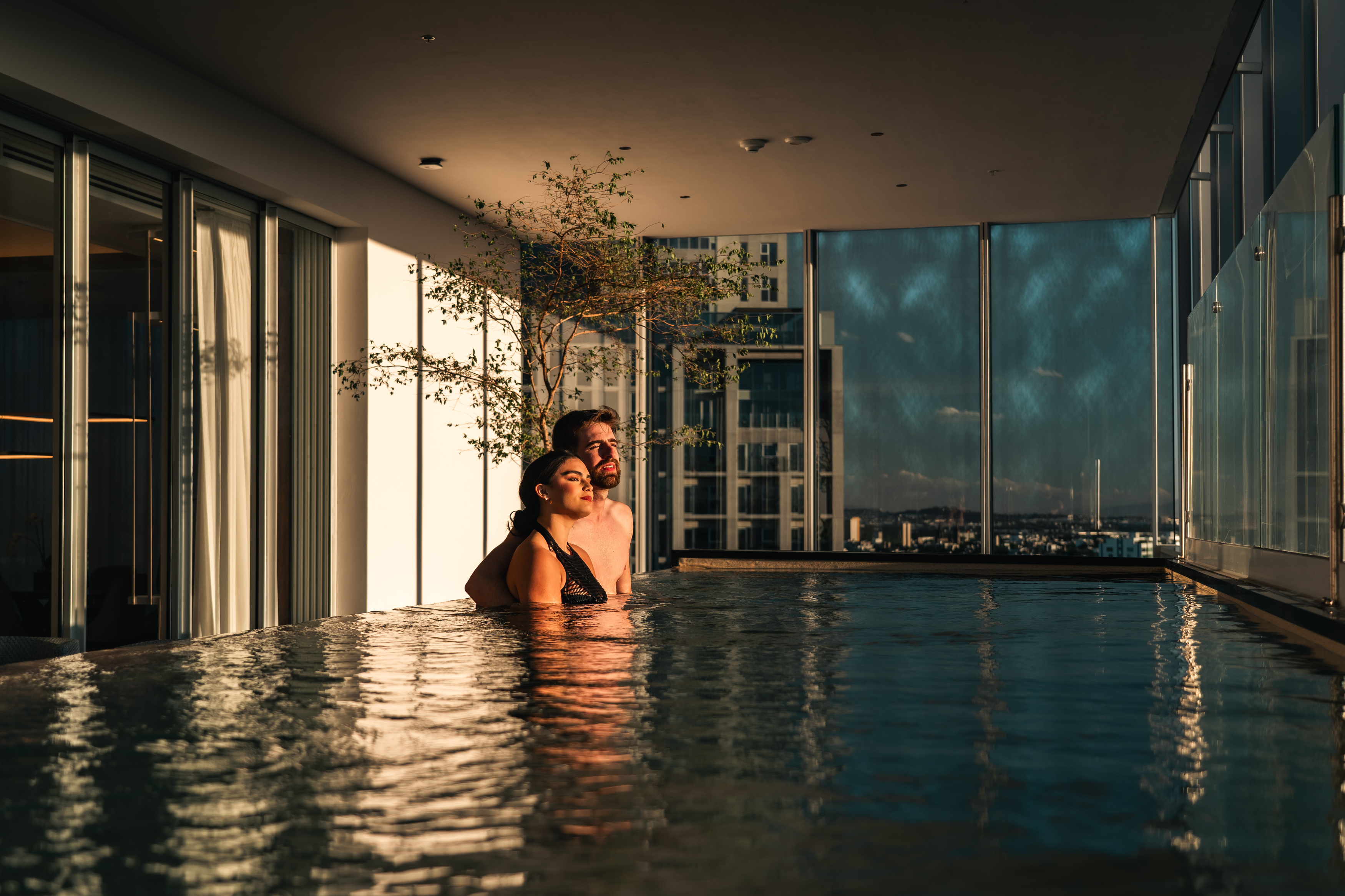 a couple in a swimming pool